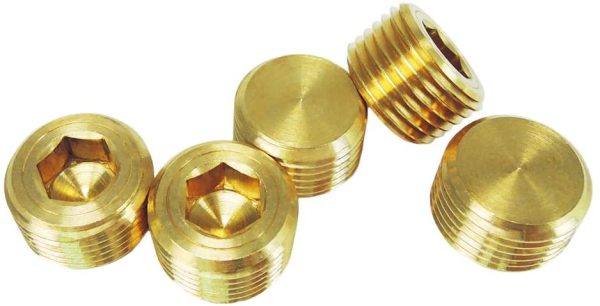 NIGO JNS Brass Pipe Fitting, Hex Counter Sunk Plug, 1/2 Inch NPT Male Pipe - 5 Pack - Image 3