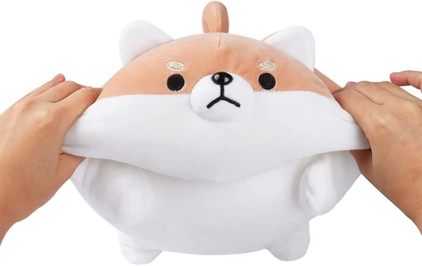 Auspicious beginning Stuffed Animal Shiba Inu Plush Toy Anime Corgi Kawaii Plush Dog Soft Pillow, Plush Toy Gifts for Boys Girls (Brown, 11.8") - Image 4