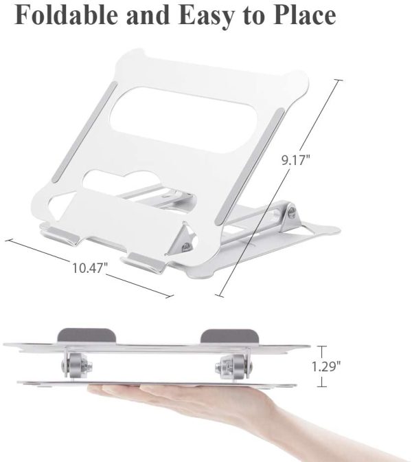 Adjustable Laptop Stand for Desk, Ergonomic Portable Aluminum Laptop Desk Stand, Non-Slip, Stable, Foldable Laptop Riser, Compatible with MacBook Pro/Air and More Notebooks - Image 8