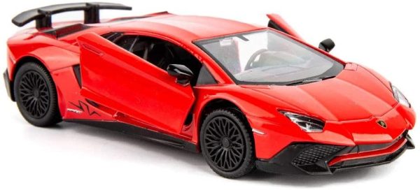 TGRCM-CZ 1/36 Scale Aventador LP700-4 Casting Car Model, Zinc Alloy Toy Car for Kids, Pull Back Vehicles Toy Car for Toddlers Kids Boys Girls Gift (Red) - Image 3