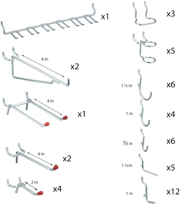 819841 Pegboard Hook Assortment, 51-Piece