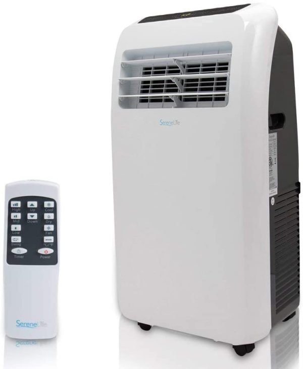 SereneLife SLPAC12.5 Portable Air Conditioner Compact Home AC Cooling Unit with Built-in Dehumidifier & Fan Modes, Quiet Operation, Includes Window Mount Kit, 12,000 BTU, White