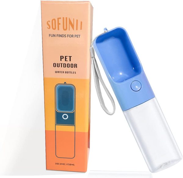 Sofunii Dog Water Bottle Travel Portable Pet Water On The Go Drinking Bowl Dish Dispenser for Dog Walking Hiking Camping Road Trip BPA Free 15 oz Large Capacity - Image 2