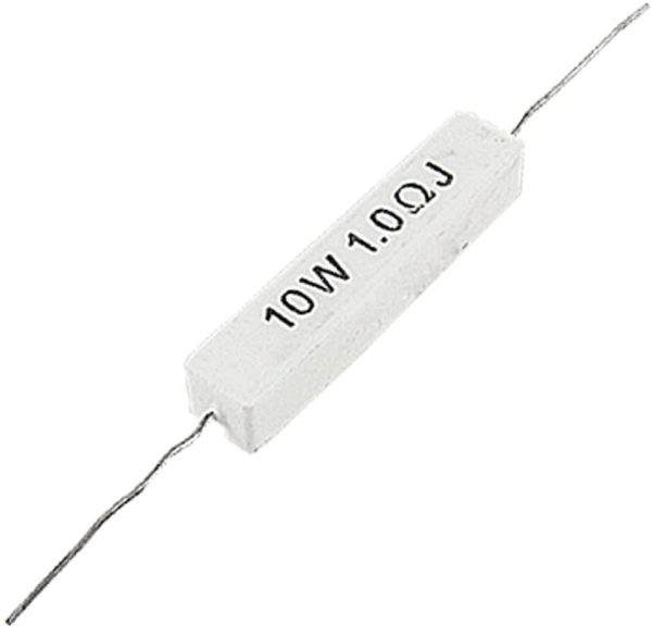 1.0 Ohm 10W Wirewound Ceramic Cement Resistor 5 Pcs