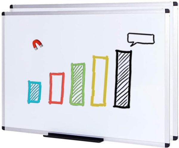 VIZ-PRO Magnetic Dry Erase Board, 36 X 24 Inches,2 Pack, Silver Aluminium Frame