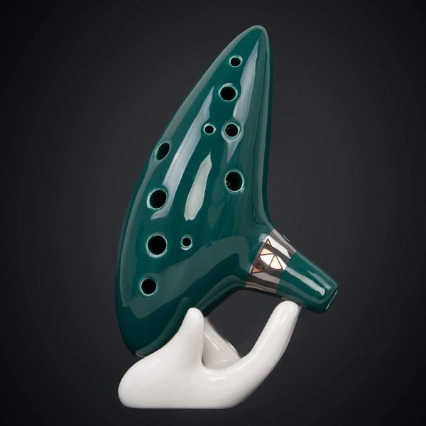 Kmise Ocarinas Ocarina, 12 Tones Holes Alto C Ocarinas Ocarina of the time, Alto C Link Cosplay Ceramic Replica with Song Book Green