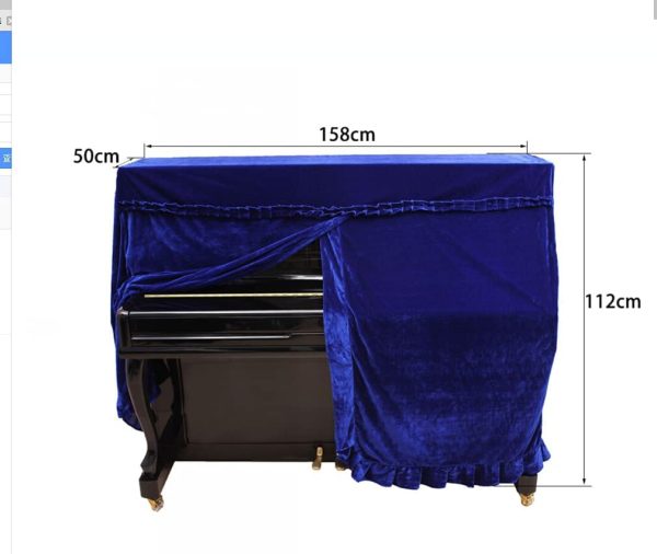 Upright Piano Cover, Colorfast Pleuche Full Piano Dust Proof Decorated Cover(Black) - Image 8