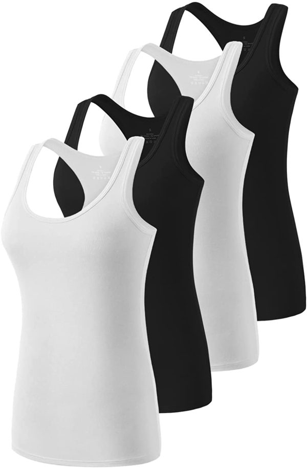 ROSYLINE Racerback Tank Tops for Women Workout Yoga Tanks Cami with Scoop Neck Activewear Undershirts 3-4 Pack - Image 5