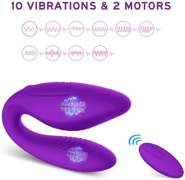 Clitoral G-spot Couples Vibrator - Adorime Wireless Anal Clitoris Stimulator, Waterproof Vaginal Massager with 10 Powerful Vibrating Modes, Rechargeable Adult Sex Toys for Women Masturbation - Image 3