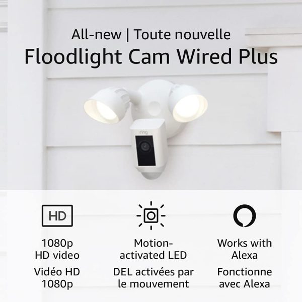 Ring Floodlight Cam Wired Plus with motion-activated 1080p HD video, White (2021 release) - Image 6