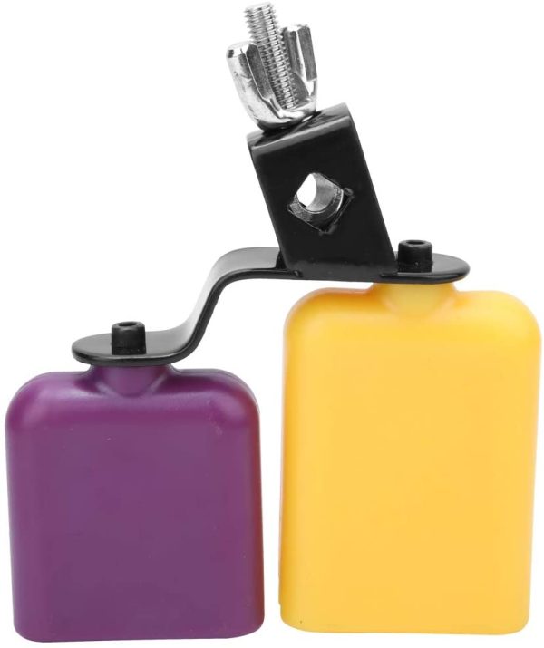 CB30 Yellow & Purple Cowbell Cow Bell Wooden Fish Cattle Bell for Cheers Sport Games Wedding Cow Bell Drums Percussion Instruments - Image 6