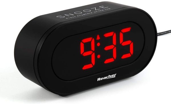 Small LED Digital Alarm Clock with Simple Operation, Full Range Brightness Dimmer, USB Phone Charger Port, Easy Snooze, Adjustable Alarm Volume, Outlet Powered for Bedrooms Bedside(Black) - Image 3