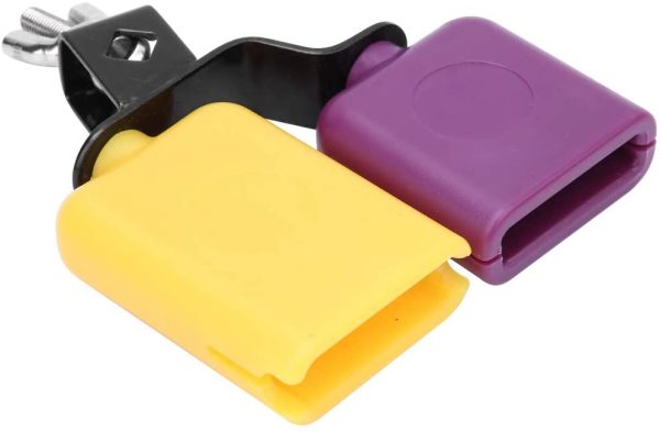 CB30 Yellow & Purple Cowbell Cow Bell Wooden Fish Cattle Bell for Cheers Sport Games Wedding Cow Bell Drums Percussion Instruments