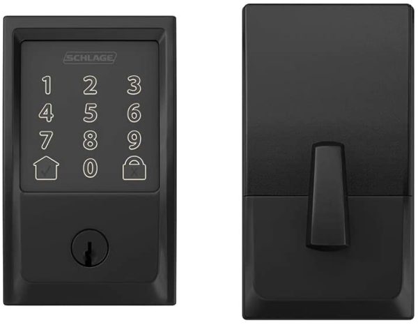 SCHLAGE Encode Smart WiFi Deadbolt with Century Trim in Matte Black (BE489WB CEN 622)