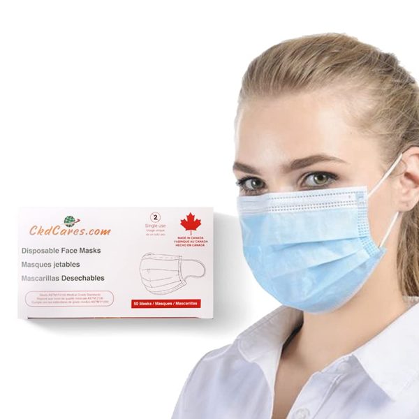 Ckdcares ASTM Level 1 Face Masks for Adults (Pack of 50 masks) - 3 Layered Made in Canada Disposable Adult Face masks Premium Quality - Image 5