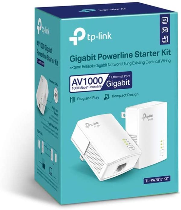 Powerline Ethernet Adapter Starter Kit - AV1000 Gigabit Port, Plug&Play, Ethernet Over Power, Nano Size, Ideal for Smart TV, Online Gaming, Wired Connection Only (TL-PA7017 KIT) - Image 6