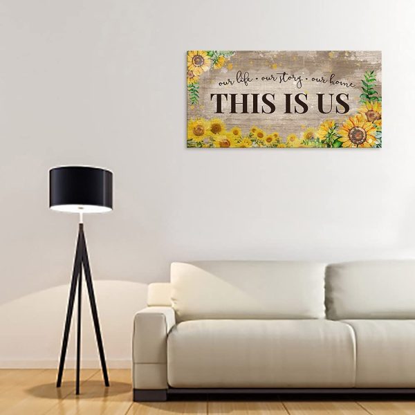 This is Us Inspirational Canvas Wall Art for Living Room Wall Decor, Family Motivational Canvas Prints Artwork, This is Us Quotes Poster Print Pictures Wall Art Decoration, 50cm x 100cm - Image 2