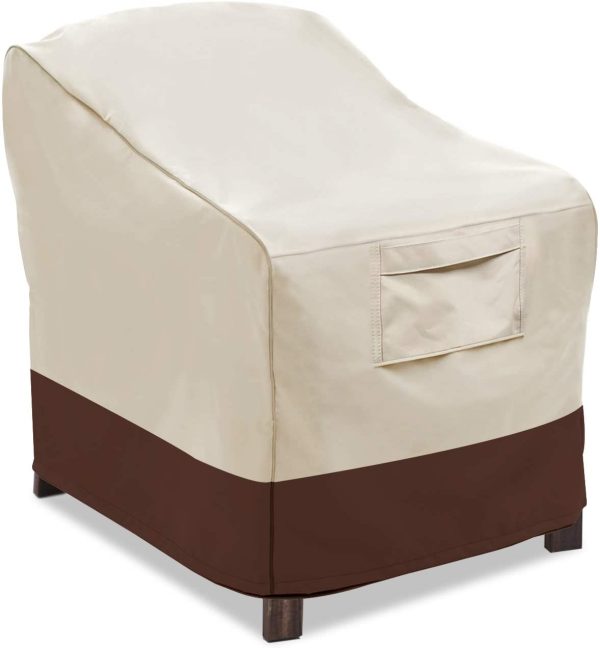 Vailge Patio Chair Covers Lounge Deep Seat Cover Heavy Duty and Waterproof Outdoor Lawn Patio Furniture Covers (Large Beige & Brown) - Image 2