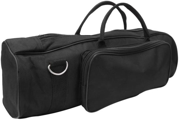 Trumpet Gig Bag Case Durable Soft Nylon Padded Portable Instrument Accessory with Double Zippers and Adjustable Shoulder Strap in Black - Image 5