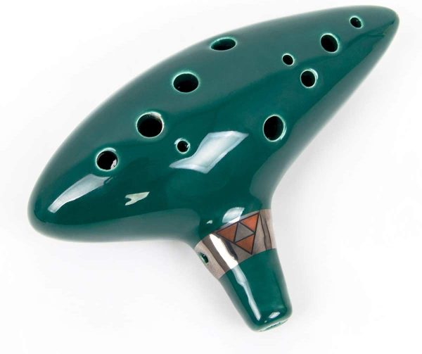 Kmise Ocarinas Ocarina, 12 Tones Holes Alto C Ocarinas Ocarina of the time, Alto C Link Cosplay Ceramic Replica with Song Book Green - Image 8