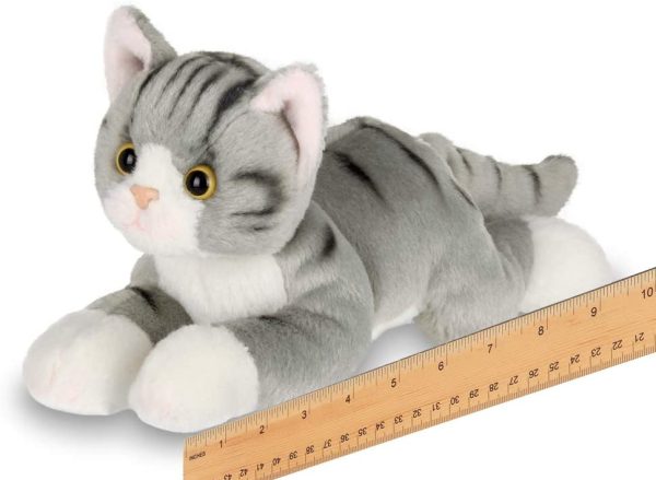 Bearington Lil' Socks Small Plush Stuffed Animal Gray Striped Tabby Cat, Kitten 8 inches - Image 2