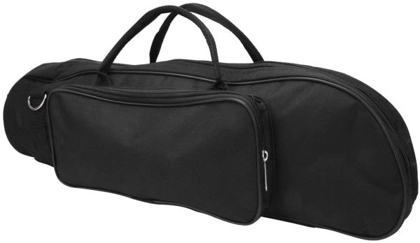 Trumpet Gig Bag Case Durable Soft Nylon Padded Portable Instrument Accessory with Double Zippers and Adjustable Shoulder Strap in Black - Image 8