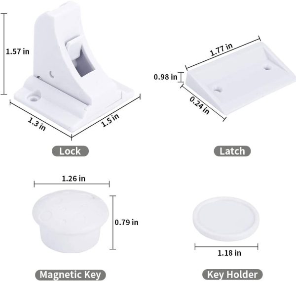 Baby Safety Locks, Magnetic Safety Locks, Invisible Baby Safety Latch Lock for Cupboard, Cabinet and drawer, Child and Baby Proof, Easy to Install Kit, With Extra 3M Adhesive Tapes,10 Locks 2 Keys - Image 5