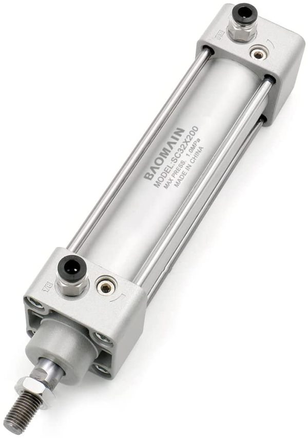 Baomain Pneumatic Air Cylinder SC 32-200 32mm Bore 200mm Stroke Screwed Piston Rod Dual Action - Image 4