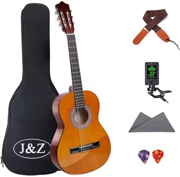 Professional Classical Acoustic Guitar for Beginners 36 Inch 3/4 Size Kid Teenager Student Guitar Guitarra Acustica Soft Nylon Strings Guitar With Bag Strap Clip Tuner Picks and Wipe - Image 2