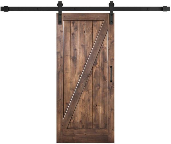 6.6 FT Black Barn Door Hardware Kit, Dulcii Steel Slide Sliding Track Rail Hanger Roller 200cm Door Hardware Black Antique Handle Included - Image 7