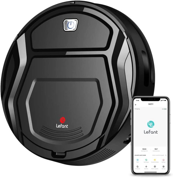 Lefant Robot Vacuums M201, 1800pa Self-Charging Robotic Vacuum, Upgraded 6D Collision Sensor, Work with WiFi/App/Alexa, Mini Cleaning Robot Good for Pet Hair, Hard Floor and Low Pile Carpets - Image 6