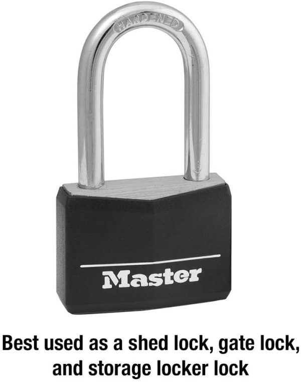 141DLF Solid Brass Padlock, Black Cover, 1-9/16-Inch, 1-1/2-Inch Shackle