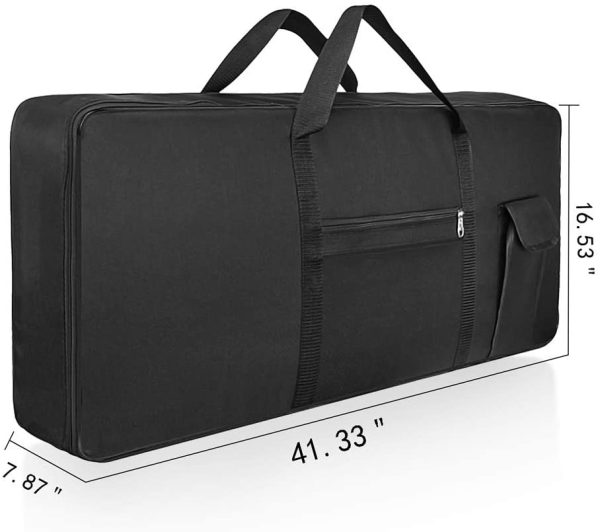 BUBM 61 Keys Keyboard Bag Keyboard Case for 61 Note, Portable and Shoulder Electronic Organ Piano Universal 61 Note Keyboard Gig Bag Waterproof 600D Oxford Cloth,41.33"×16.53"×7.87",Black - Image 2