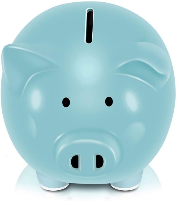 Koicaxy Piggy Bank, Child to Cherish Ceramic Pig Piggy Banks Money Bank Coin Bank for Boys Kids Girls (Blue) - Image 3