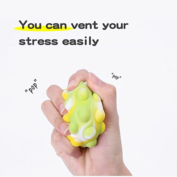 4Pcs Pop Stress Ball Fidget Toy,Push Bubbles Pop Fidget Stress Balls for Kids Adults,Silicone Stress Relief Toys Anti Anxiety Sensory Game Balls Squeeze Ball Fidgets Toys,Nice Christmas Birthday New Year Gift - Image 2