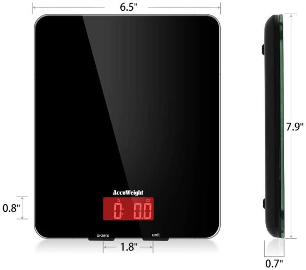 201B Digital Kitchen Scale Multifunction Meat Food Scale Tempered Glass Surface with LCD Display for Baking Kitchen Cooking Max Weight 5000g - Image 4