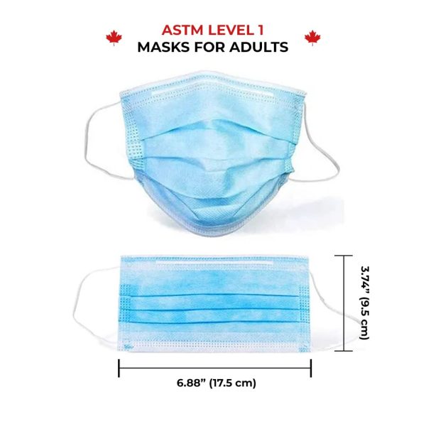 Ckdcares ASTM Level 1 Face Masks for Adults (Pack of 50 masks) - 3 Layered Made in Canada Disposable Adult Face masks Premium Quality - Image 7