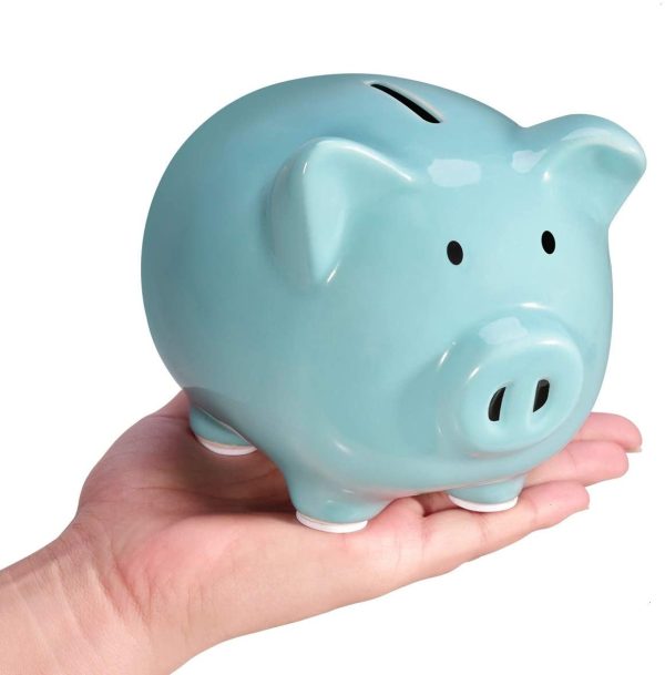 Koicaxy Piggy Bank, Child to Cherish Ceramic Pig Piggy Banks Money Bank Coin Bank for Boys Kids Girls (Blue) - Image 4