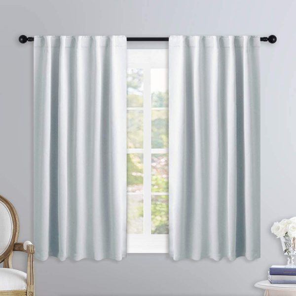 NICETOWN Insulated Room Darkening Curtain Panels - (Cloud Grey Color) W34 x L45, 2 Pieces, Room Darkening Window Treatment Drape Panel