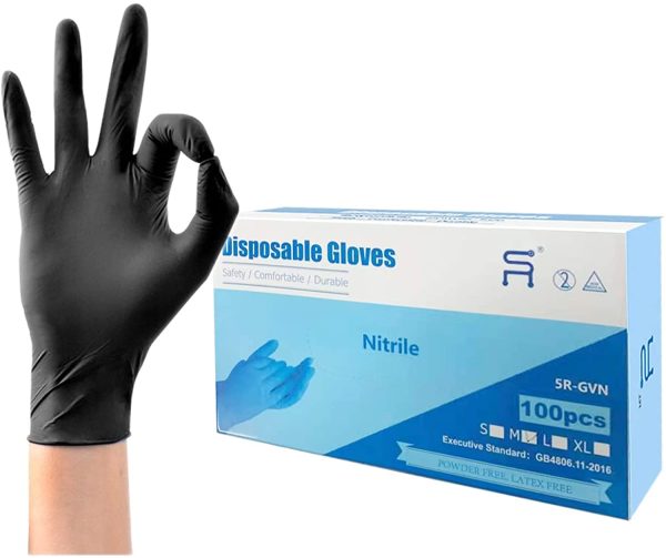 Nitrile Gloves,Disposable Gloves,No Latex,No Powder,Texture,Safe Working Gloves 1 Boxes - Image 3