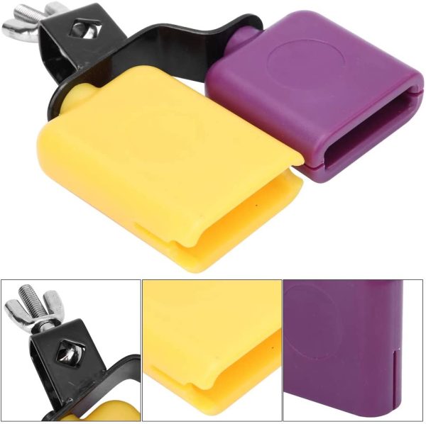 CB30 Yellow & Purple Cowbell Cow Bell Wooden Fish Cattle Bell for Cheers Sport Games Wedding Cow Bell Drums Percussion Instruments - Image 8