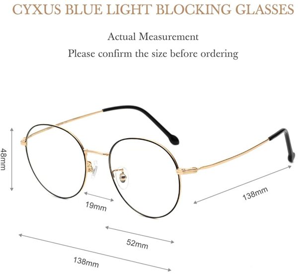 Cyxus Blue Light Glasses Women Blocking UV Anti Eye Fatigue Eyewear Transparent Lens Sleep Better Stylish Frame