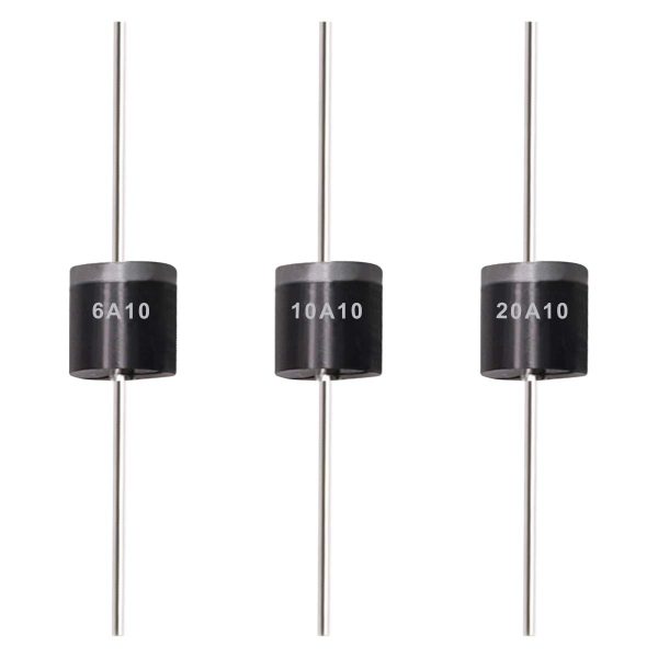 Tnisesm 20 Pcs 6A10, 10A10, 20A10 Rectifier Diode Kit 1000 Volt Electronic Silicon Diodes 6A10-10A10-20A10 - Image 2