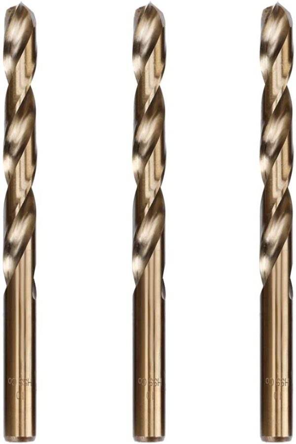 10mm Metric Twist Drill Bit Set of 3pcs - Jobber Length Fully Ground Straight Shank ?M?5% Cobalt M35 Grade HSS-CO, Extremely Heat Resistant ?M?Perfect for Stainless Steel Cast Iron - Image 7