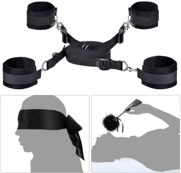 Utimi Fetish Under Bed Restraint Kit with Hand Cuffs Ankle Cuff Bondage Collection For Male Female Couple - Image 6