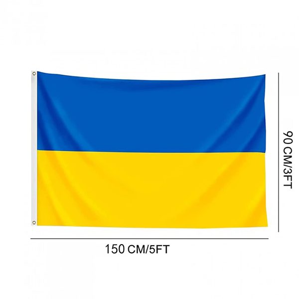 YCXXKJ Ukraine Flag 3x5 Ft Ukrainian National Flags Polyester with 2 Brass Grommets Outdoor Indoor Decoration Flag (Blue-Yellow-1) - Image 3