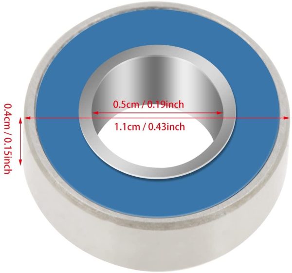 25pcs/Set Rubber Sealed Ball Bearings, 5x11x4mm MR115-2RS Blue Metal Rubber Sealed Ball Bearings - Image 2