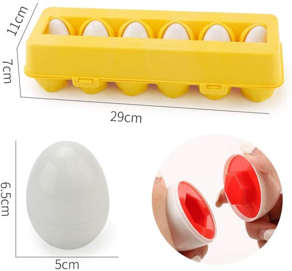 JoyGrow Matching Eggs Toddler Toys, 2.67x2 inch Eggs Color Matching Eggs Set Shape Recognition Learning Educational Toys for Kids Boy Girls (12PCS) - Image 3