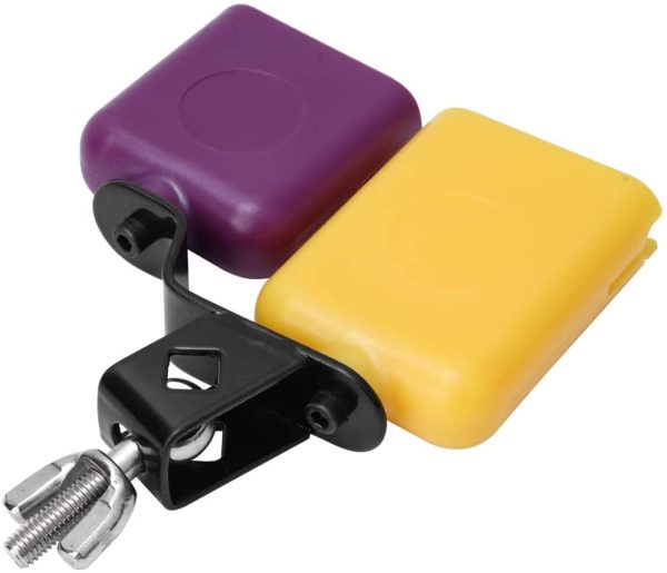 CB30 Yellow & Purple Cowbell Cow Bell Wooden Fish Cattle Bell for Cheers Sport Games Wedding Cow Bell Drums Percussion Instruments - Image 2