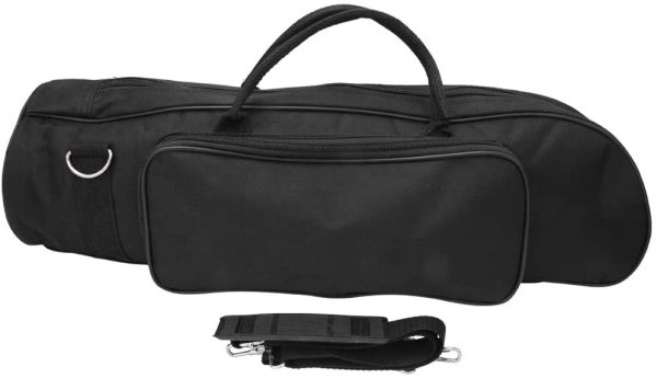 Trumpet Gig Bag Case Durable Soft Nylon Padded Portable Instrument Accessory with Double Zippers and Adjustable Shoulder Strap in Black - Image 9